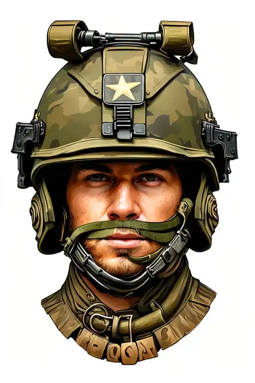 Military Helmet Adorned