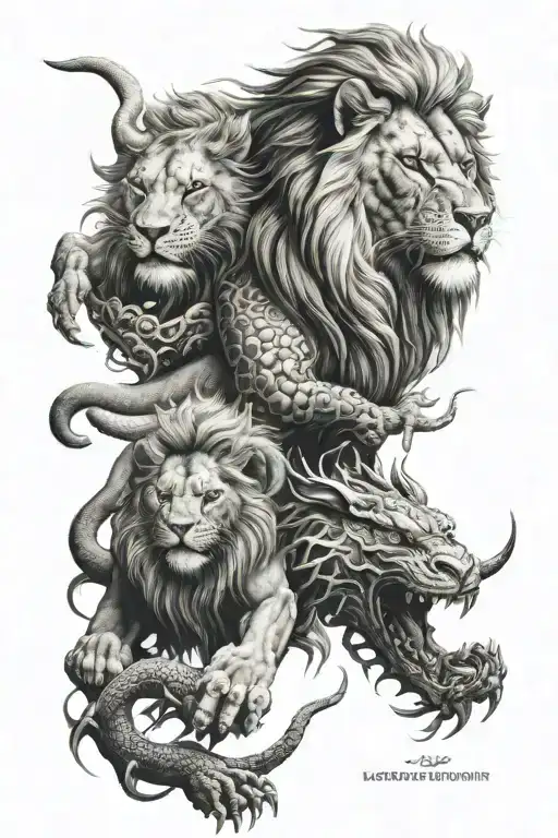 Lion And Dragon Wrapped