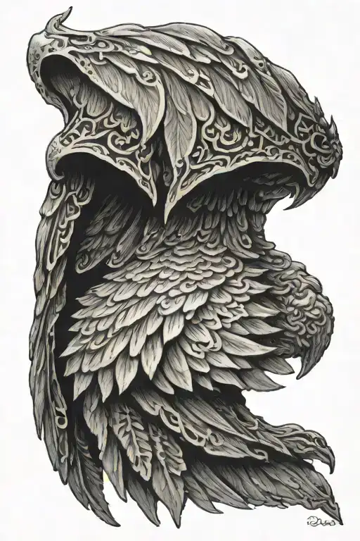 Demon Wing From The Back Folded