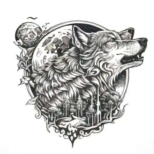 Wolf Howling At The Moon