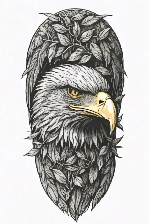 Angry Eagle With Olive Branch