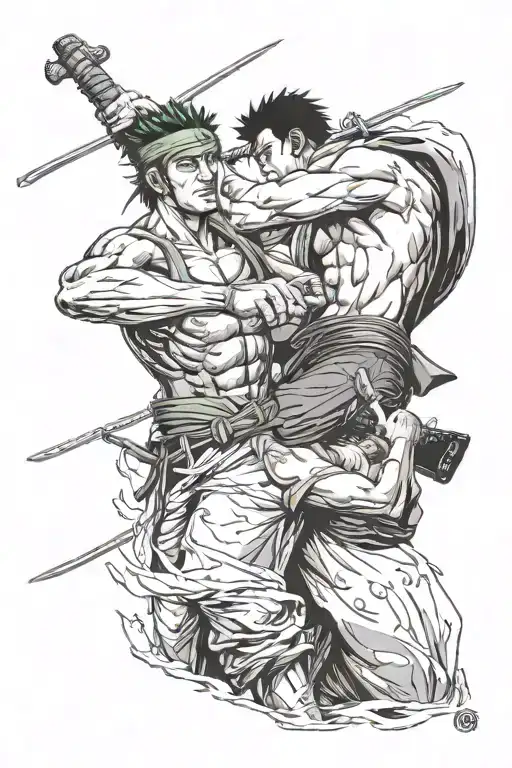 Roronoa Zoro And Zabuza Momochi Fight Scene