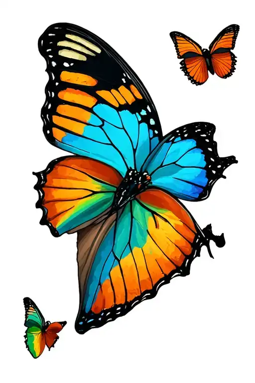 Butterfly With African Continent As Wings Flying