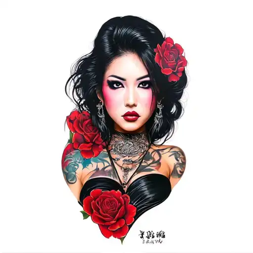 Japanese Sexy Gangster Woman Face