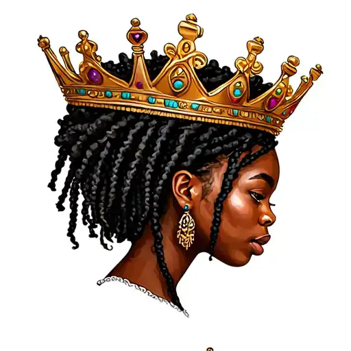 2 Black Woman With Locs And Crown
