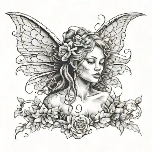 A Mother Fairy With Wings Made Of Rock Music Symbols