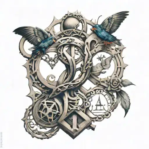 A Detailed Gene Structure Intertwined With Symbols Of Family And Freedom