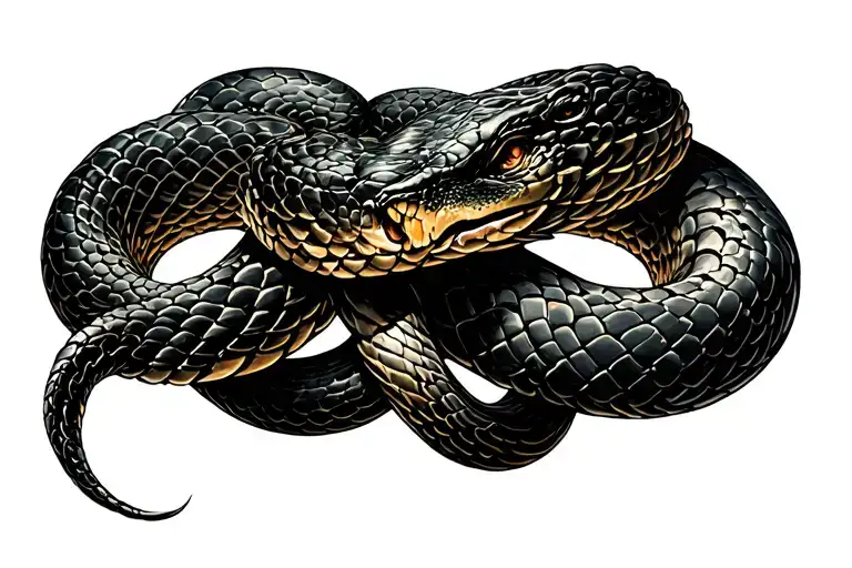 Snake Ouroboro Infinity Symbol Intertwined