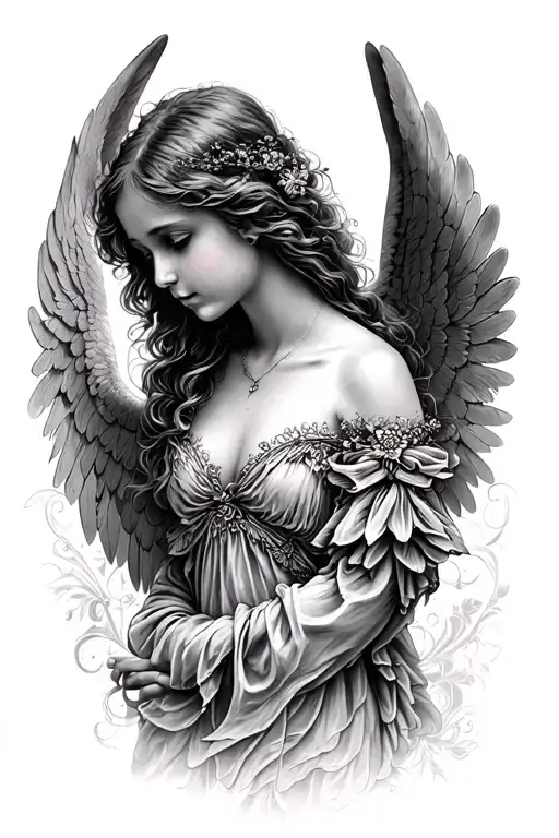 Innocent Female Angel Whimsical Design
