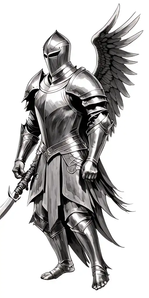 Knight In Armor With Wings