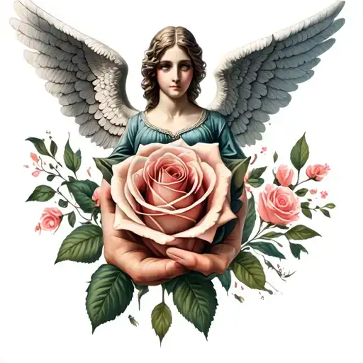 Angel And Rose Hand Forearm
