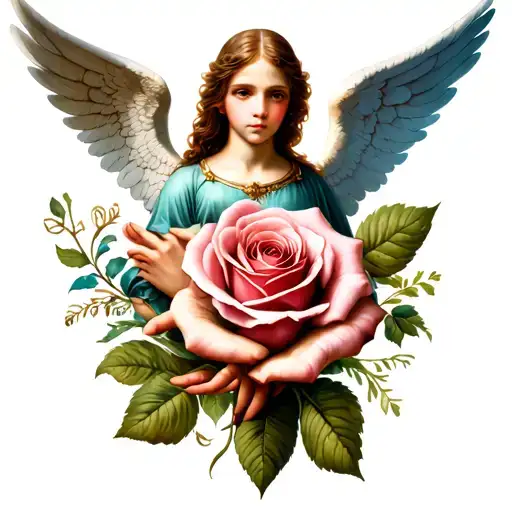 Angel And Rose Hand Forearm