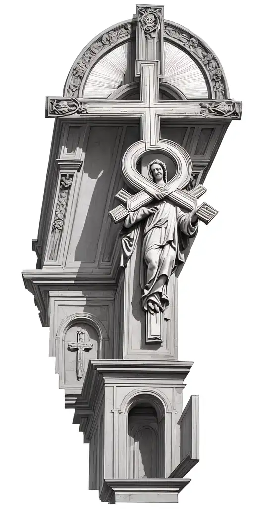 The Inside Of A Catholic Church With An Upside Down Cross