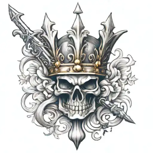 Fleur-de-lis With A Sword And A Crown