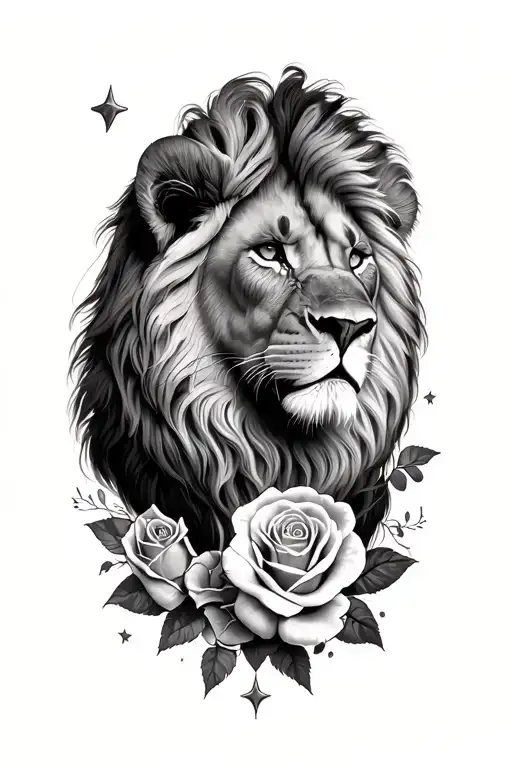 Lion Stars And Roses