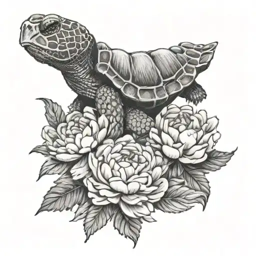 Peony And Turtle