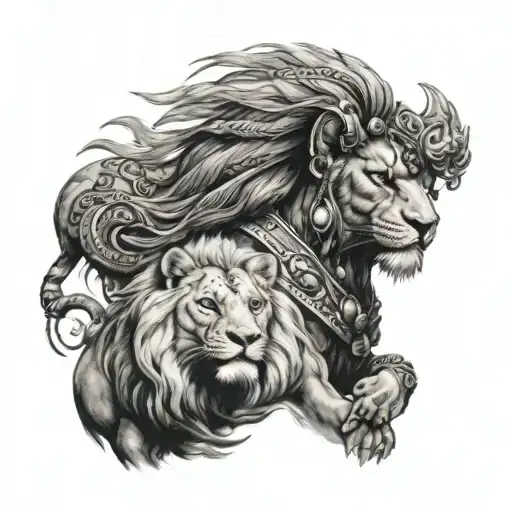 Indian God With Lion
