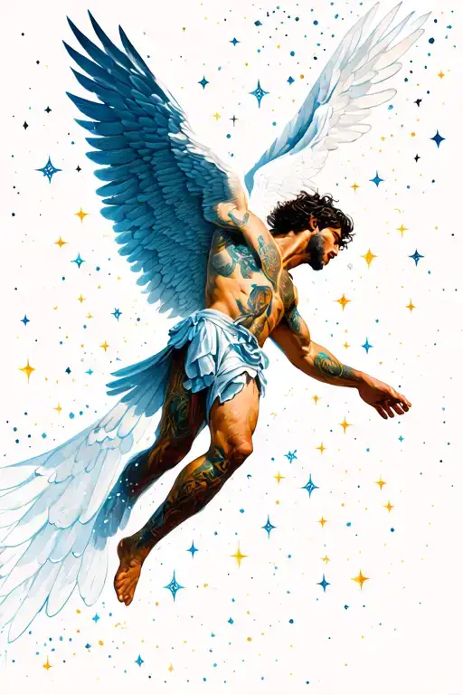 Icarus Falling From The Sky Filled With Stars