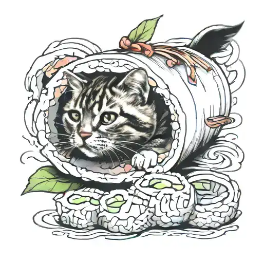 Cat In Sushi Roll