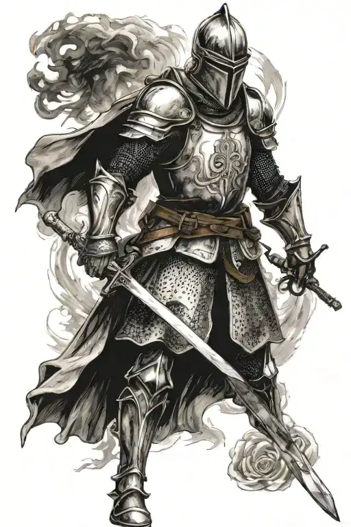 A Knight Is Walking Towards Me With A Sword In His Hand