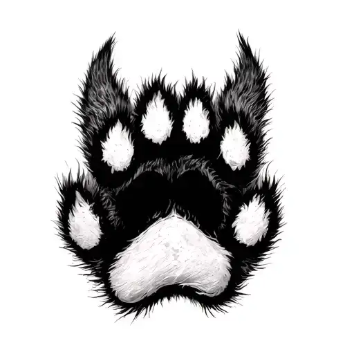 Wolf Paw Print With Little Print Inside