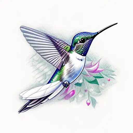 Hummingbird With Bleeding Hearts