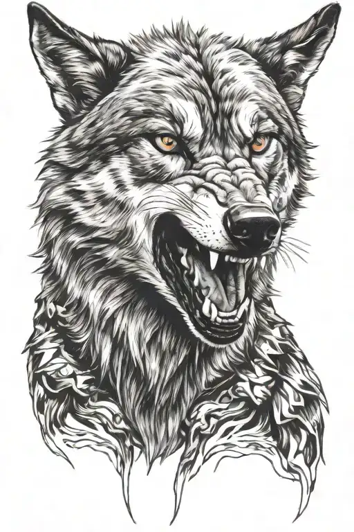 Angry Wolf With A Grin