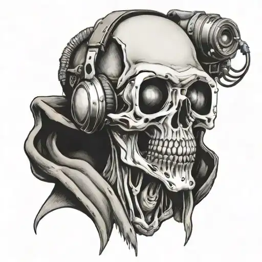 Laughing Reaper Head Wearing Vr Headset