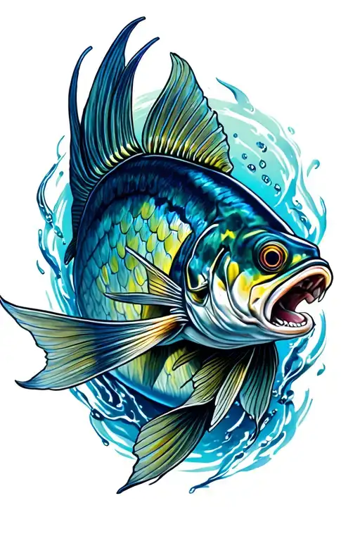Create A Realistic And Dark Tattoo Of A Fish
