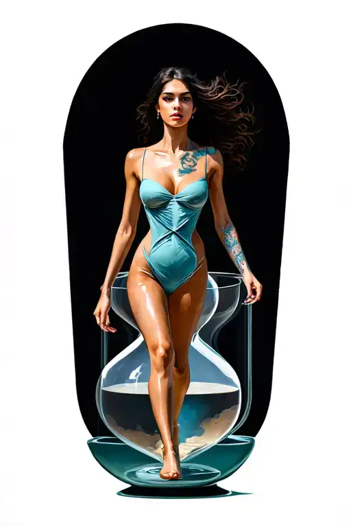 Hourglass With Women And Men Walking