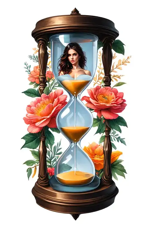 Hourglass With Women And Men Posing