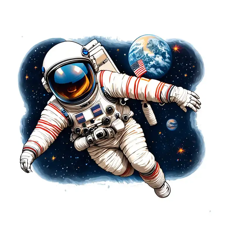 Astronaut Floating In Space