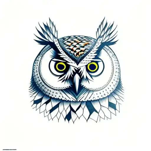 Owl Above Forest With Wolf