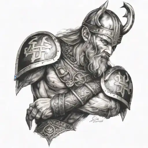Black And White Viking Warrior