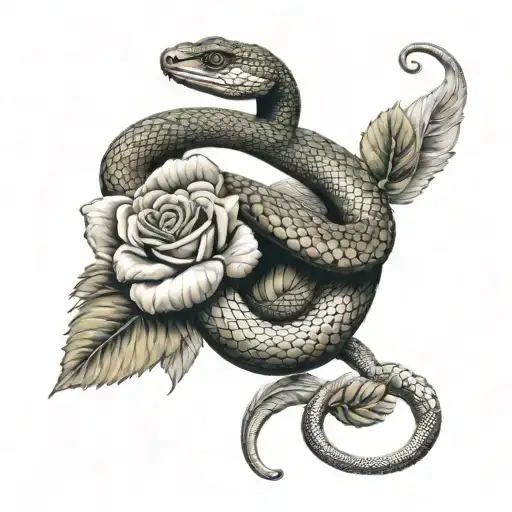 Cobra Snake With Roses