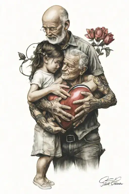 Daughter Holding Dads Heart