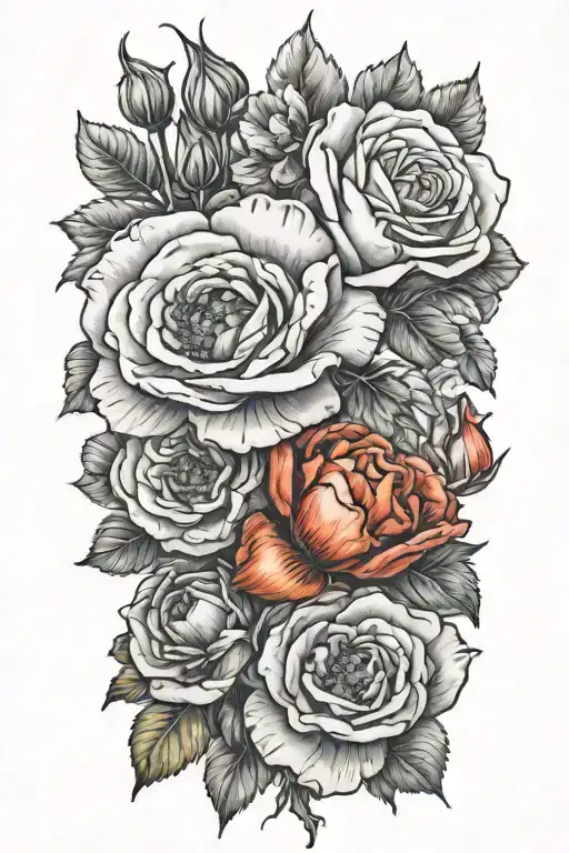 Rose And Poppy Flowers