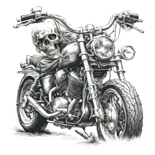 Skull Motorcycle Scary