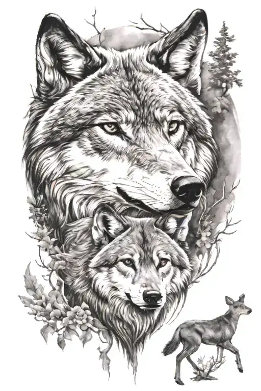 Wolf And Deer
