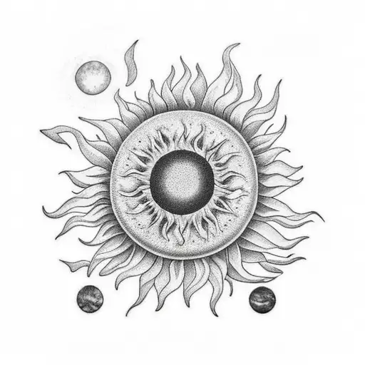 Sun And Moon In A Sunflower