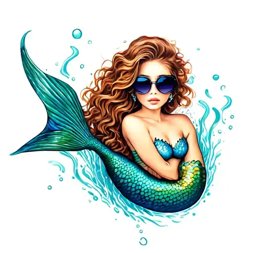 Mermaid Wearing Sunglasses
