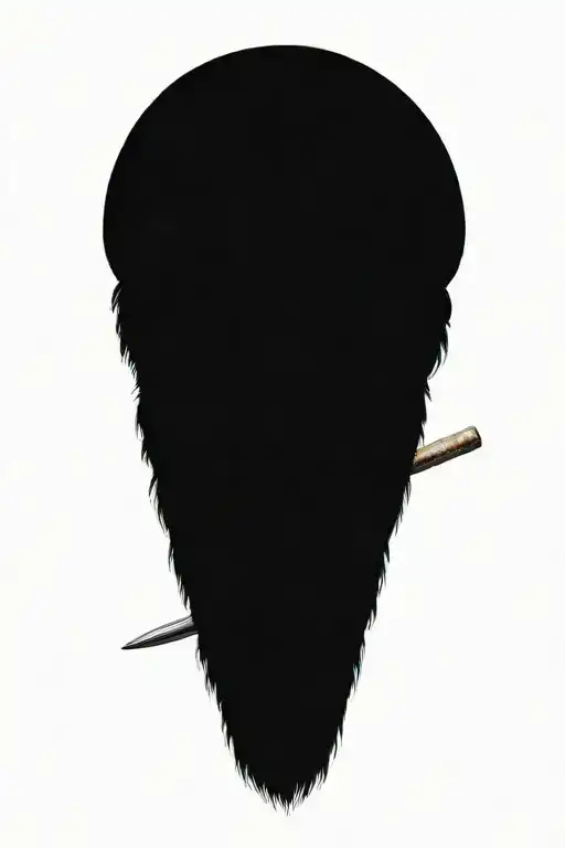 A Realistic Portrait Of A Beige Poodle Wearing A Japanese Chef Hat And Holding A Greatsword