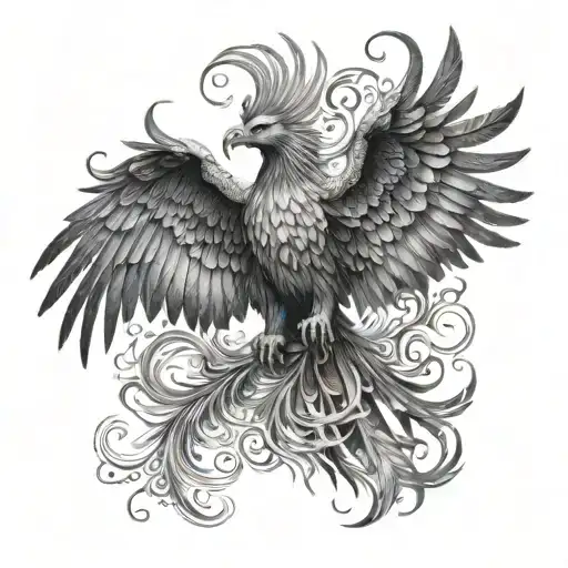 Armband Tatoo Where Phoenix Bird Will Be In Middle Of It