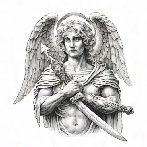 Good Angel Holding A Sword