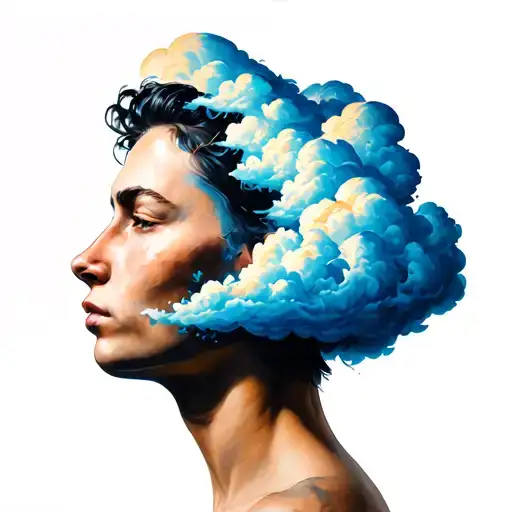 A Character With A Cloud Of Thoughts