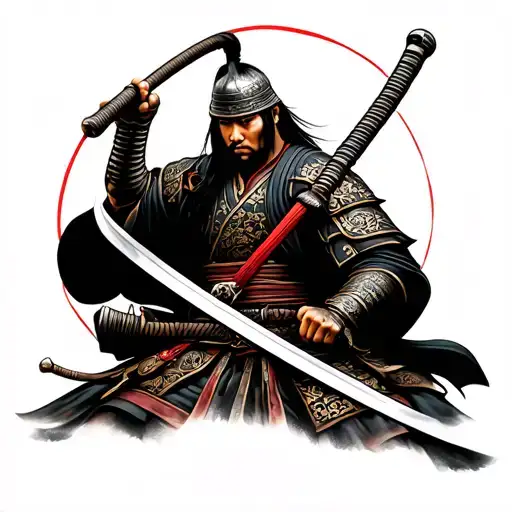 Japan Samurai Warrior Wielding A Sword