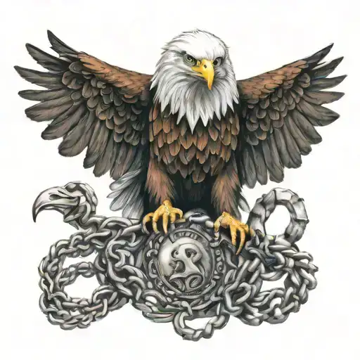 Eagle Holding A Necklace Wrapped
