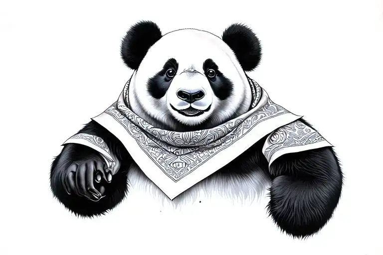 Panda White Bandana