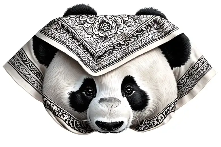 Panda White Bandana
