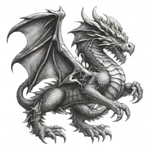 Welsh Dragon Breathing Fire